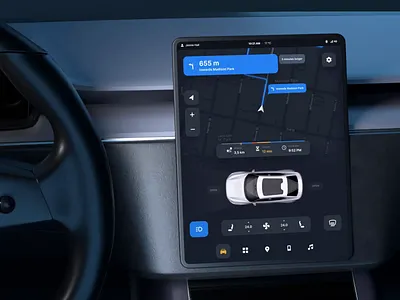 Car UI Dashboard animation app app design app ui application car car dashboard concept dashboard driving interface mobile mobile ui motion design music player navigation transitions ui ui visual design ux