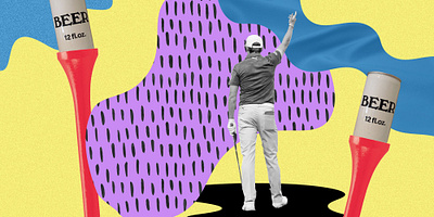 Golfing 4 Beer beer collage golf illustration photoshop