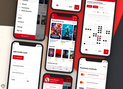 Shaw movie theatre app add payment app booking bookings branding credit card design flat homepage menu movie payments seatings shaw ticketing tickets ui ux