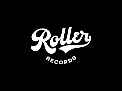 Roller Records branding custom lettering logo design music production record label records retro typography vintage