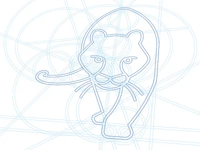COUGAR construction cougar draw drawing feline grid grid system jungle panther technical drawing technical illustration walking wild
