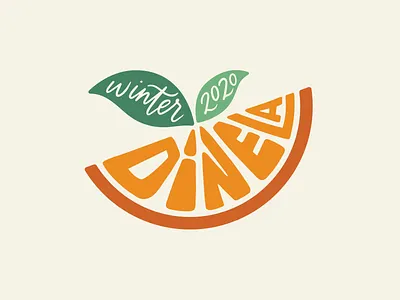 Winter Dine LA citrus dining fruit logo hand lettering illustration lettering logo logo lettering melon orange