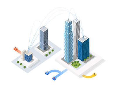 City business center illustration illustraion ui