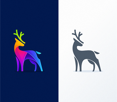 colorful deer logo design app icon brand branding character colorful deer deer logo design icon identity logo logodesign simple