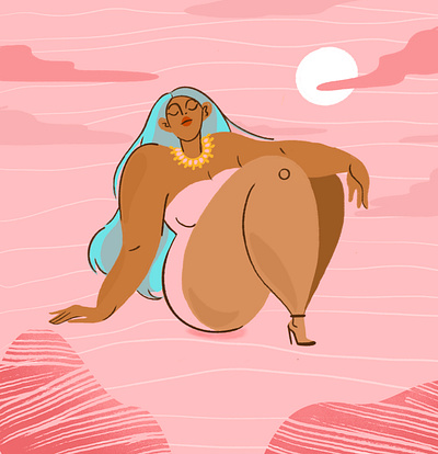 Bubblegum Pink 🎟 art character characterdesign design drawing graphics illustration modern pink procreate texture woman