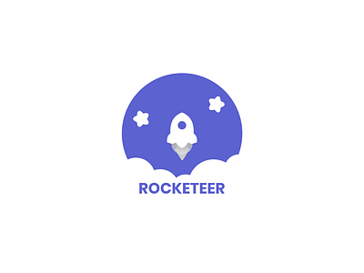 Rocketeer cloud design illustration logo rocket rocket logo star stars