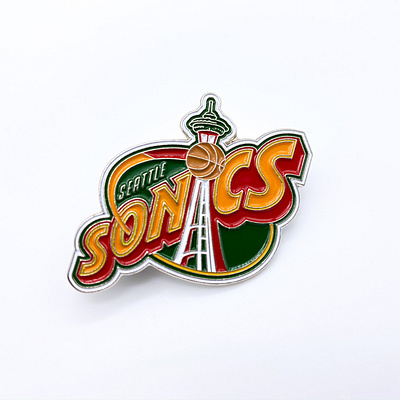 Seattle Super Sonics Pin branding design enamel pin illustration illustrator lapel pin nba pin pin design product design seattle sonics