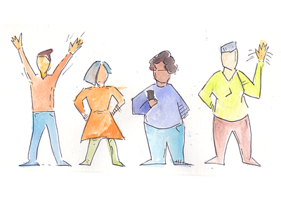 Diversity blog illustration people watercolor