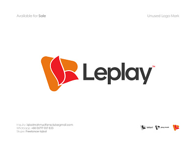 Letter L + Play Mark - Leplay app logo brand identity brand logo branding design icon identity illustration letter l logo logo design logo designer media logo modern logo play logo playful playmark production logo software logo symbol