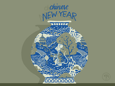 Year of the RAT adobe illustrator chinese culture chinese new year colors duotone illustration rat