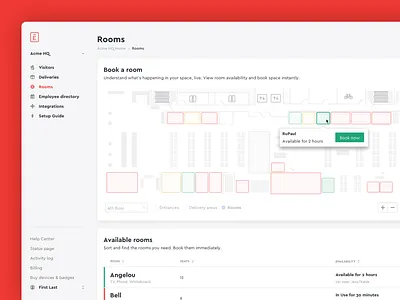 Book a room exploration app book dashboard design map meeting room ui ux