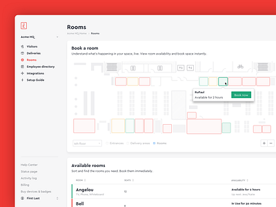 Book a room exploration app book dashboard design map meeting room ui ux