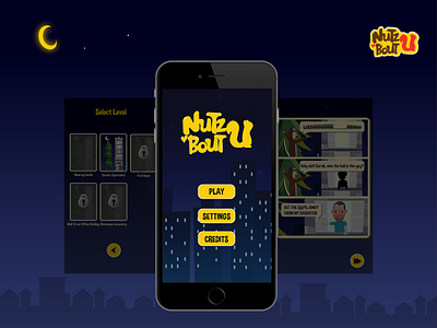 Nutz 'Bout U Game App Screen Design app branding design game game art game design illustraion login screen ui ux