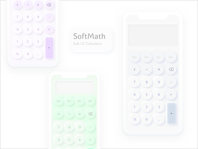 #6 - Calculator – SoftMath (Soft UI) daily ui dailyui design dribbble neumorphic neumorphism sketch ui ui design ui design challenge ux