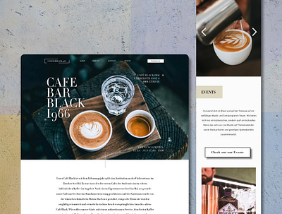 Cafe Bar Blak 1966 bar coffee design europe graphic design malene bach neutral reactjs switzerland ui web web design zurich