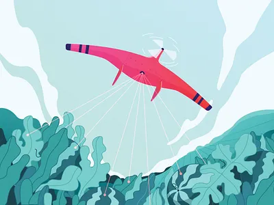 Agronomic drone agronomy design drone farm illustration technology vector village