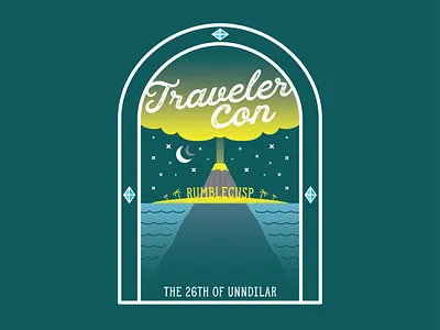 Traveler Con Hoodie beach convention critical role dnd dungeons and dragons hoodie illustrator island lava palm trees volcano waves