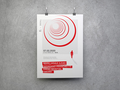 Electrica Flyer ad circles concert electrica flyer illustration music poster print red