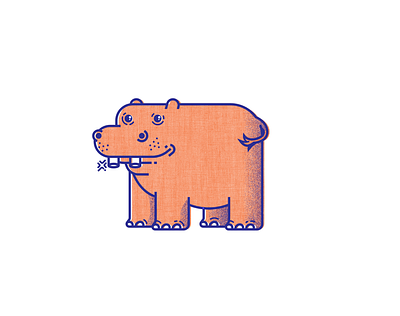 It's Tooth Time - II animals design hippo illustration teeth