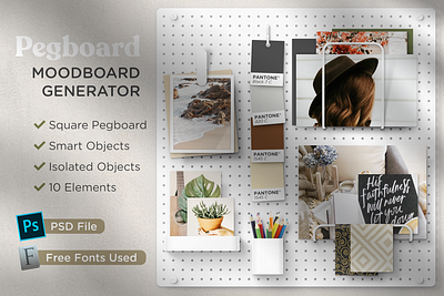 Pegboard - Moodboard Scene Generator builder download generator instagram mockup moodboard pantone pegboard psd scene template