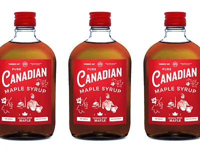 Maple Syrup Flask label maple packaging