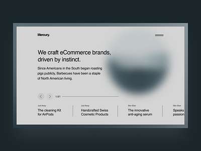 Mercury agency design minimal sketch sprinter typography ui ux web