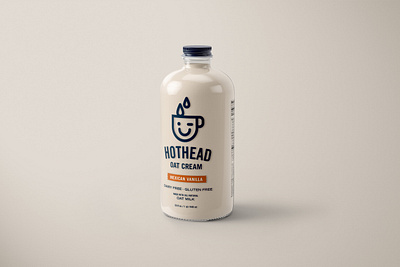 Hothead Oat Cream bottle branding coffee logo milk packaging smile