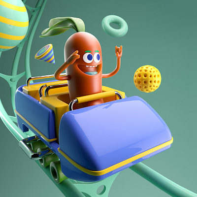 ZANAHORIA 3d c4d character food illustration octane render vector