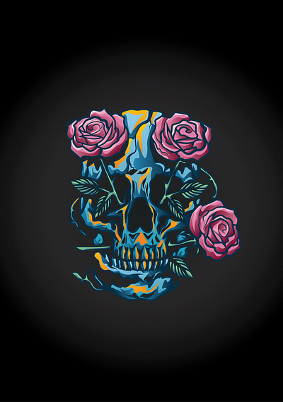 Skull and roses branding design digitalartist illustraion logo typography ui ux vector art vector artwork