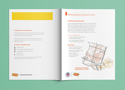 AustinEnergy • Repowering Downtown Austin austin energy austin energy brochure design electricity industrial design map public works vector