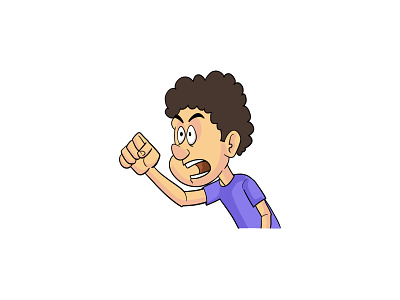 Angry Man Sticker Design cartoon stickers chat stickers chatstickers design funny indian cartoon man cartoon stickerart stickers