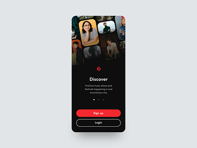 Lively - Event app australia clean dark mode dark ui design events events app festival gigs login login page melbourne minimalist music perth sign up simple spotify ui ux