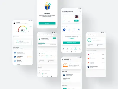 FinHealth V1 (Credit Score App) app design cibil score credit card credit score finance finance app fintech loan loan app score user experience user interface userinterface
