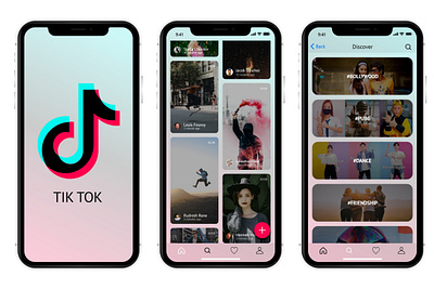 TikTok App redesign cards design design iosdesign mobile app mobile app design mobile ui mobiledesign redesign redesign concept uidesign