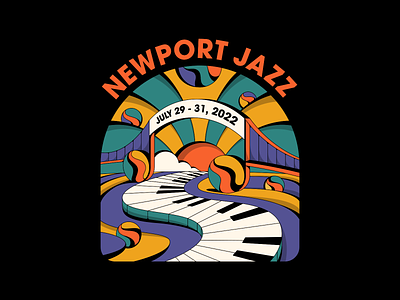 Newport Jazz Festival 2022 abstract festival illustration music musicfestival psychedelic retro shapes vintage