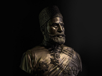 Zeynalabdin Tagiyev 3d bronze face illustration render sculpt sculpture zbrush