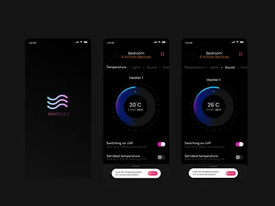 WAVEDEO app design ui