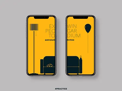 Expecto patronum! app design flat flutter illustration minimal sketch ui vector yellow youth