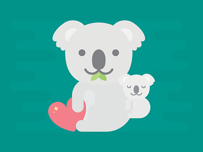 Koala Family cute family heart kawaii koala love