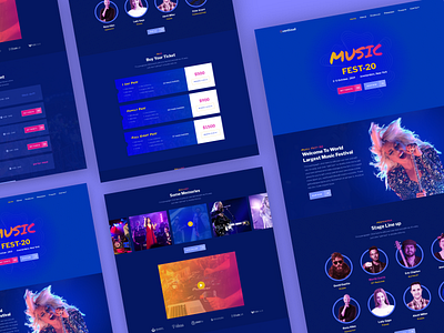 EventLoud | Music Event Website colourful dark ui eventloud ui modernui music ui music website music website ui sahnewaj sahsojib trendyui ui uidesign ux website