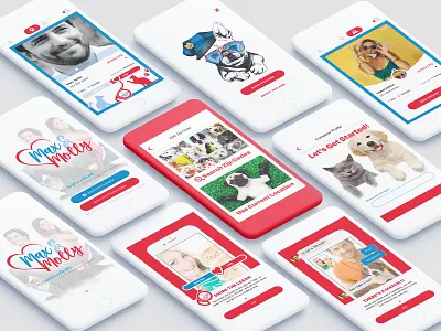 Max&Holley App Design app design flat illustration minimal typography ui