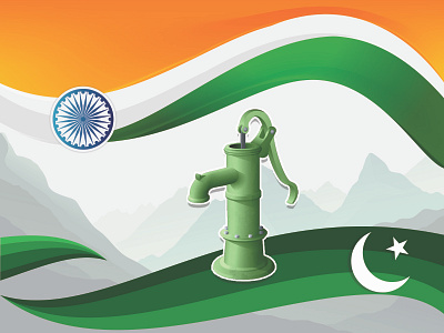 Gadar :: Ek Prem Katha bollywood design dribbbleweeklywarmup fight fight for love handpump icon iconography illustration india love lovestory movie pakistan sunny deol vector waterpump