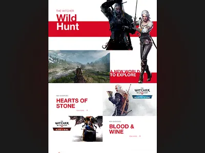 The witcher wild hunt website design design fantasy game gaming minimal ui web website