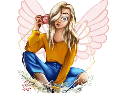 Cute girl digital illustration cartoon portrait chandrani das chandrani das art digital painting digitalart drawing graphic design illustration portait