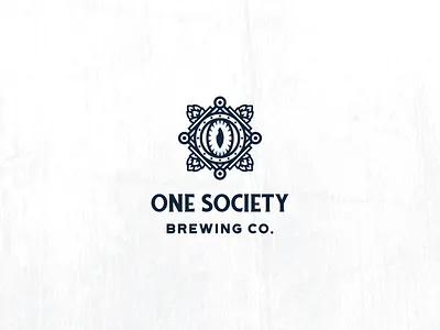 One Society Brewing Logo beer branding brewers brewery brewery branding brewery logo clean craft beer craft brewery design eye geometric hops line art logo logo design microbrewery modern vintage mystic