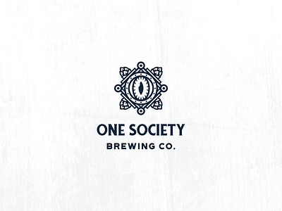 One Society Brewing Logo beer branding brewers brewery brewery branding brewery logo clean craft beer craft brewery design eye geometric hops line art logo logo design microbrewery modern vintage mystic