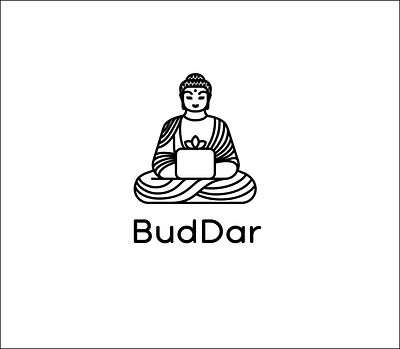 logo buddar art branding buddha character design flat graphic graphicdesign logo minimal typography vector