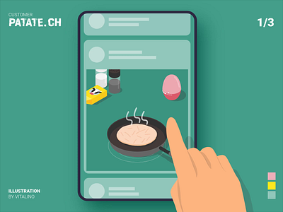 Play the GIF - don't burn the rösti animation design game illustration socialmedia ui vector web