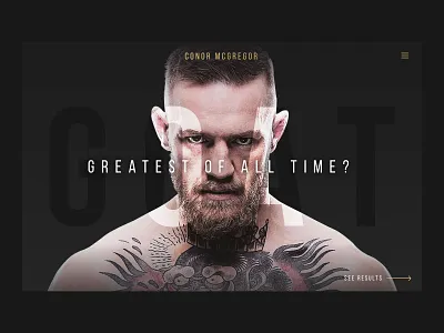 Conor McGregor - GOAT conor design desktop landing minimal mma ui ux