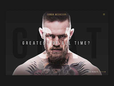 Conor McGregor - GOAT conor design desktop landing minimal mma ui ux